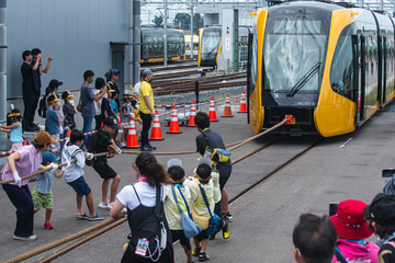 宇都宮ライトレール 平石車両基地 HU300形 HU307編成