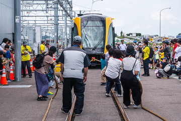 宇都宮ライトレール 平石車両基地 HU300形 HU307編成