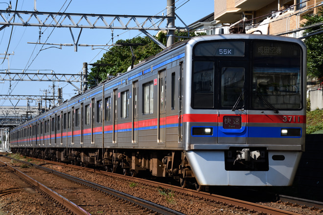 宗吾車両基地3700形3718Fを船橋競馬場～谷津間で撮影した写真