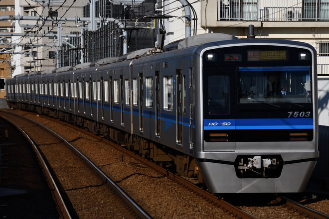 印旛車両基地7500形7503Fを大森町駅で撮影した写真