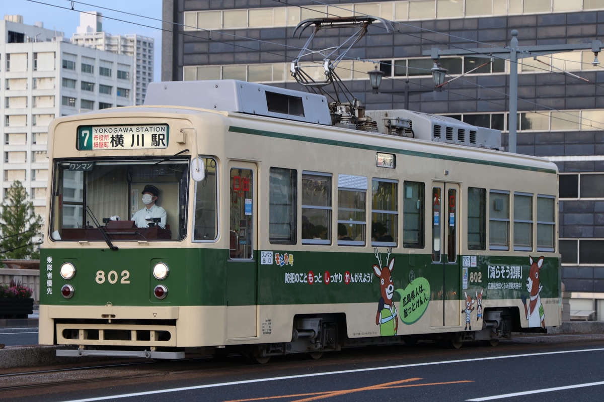 広島電鉄 千田車庫 800形 802