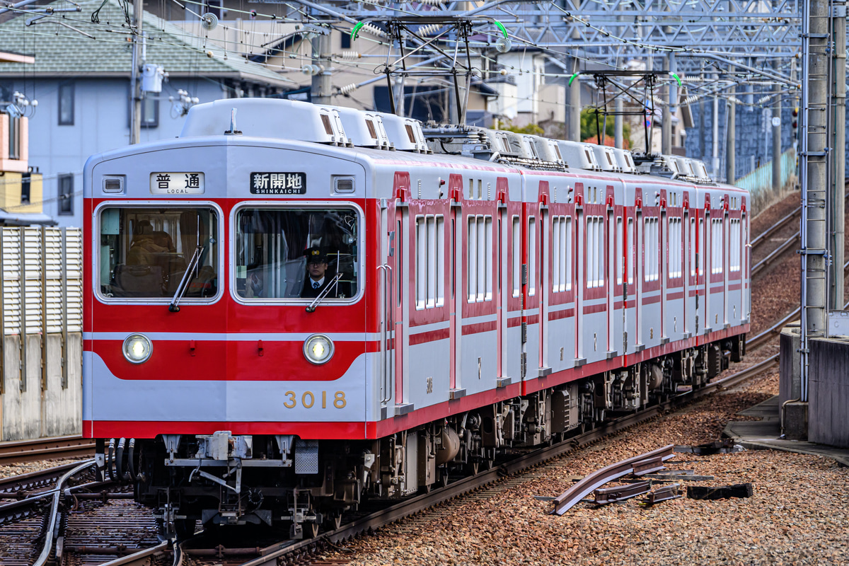 神戸電鉄 鈴蘭台車両基地 3000系 3018編成