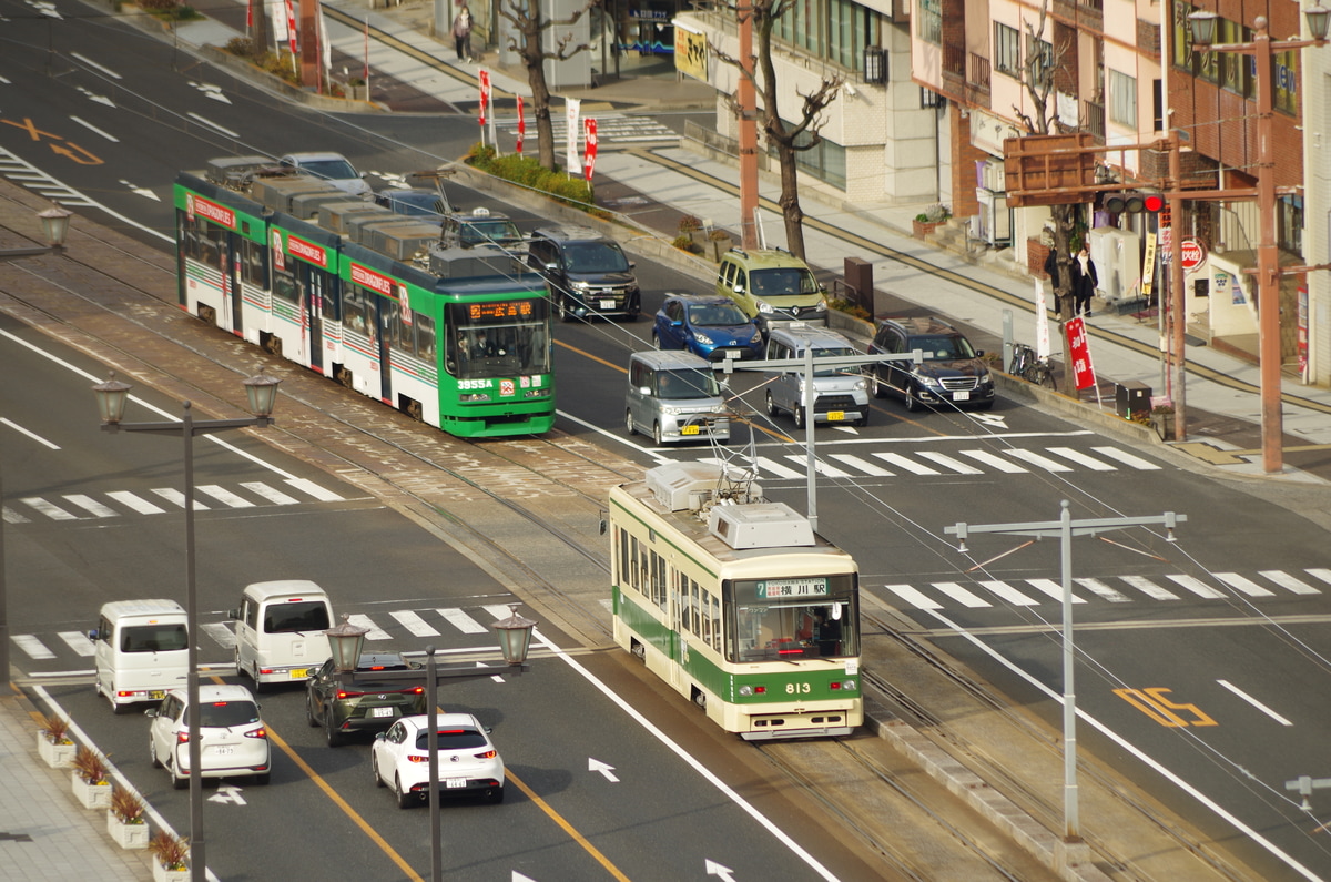 広島電鉄 荒手車庫 3950形 3955