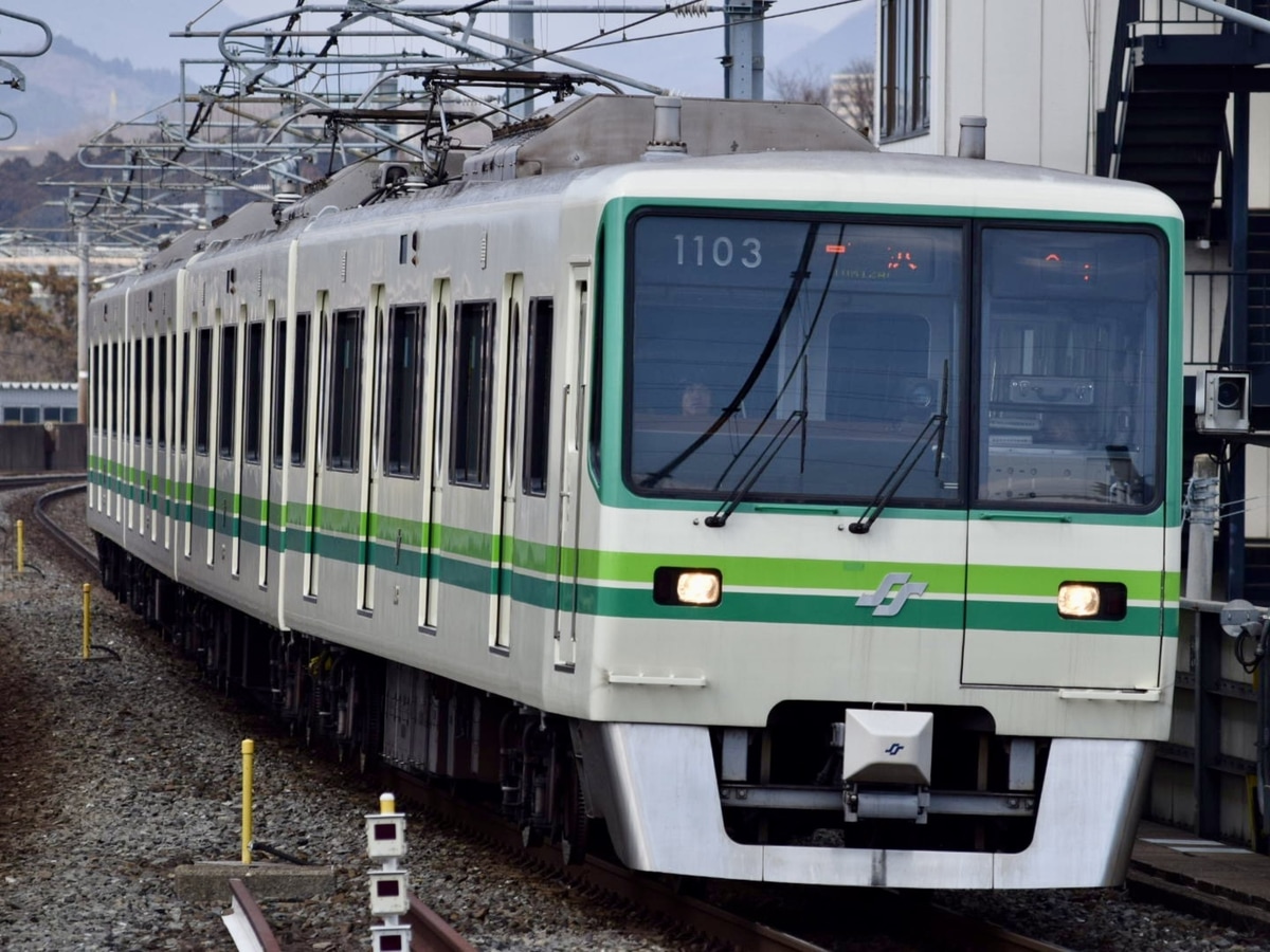 仙台市交通局 富沢車両基地 1000N系 1103f