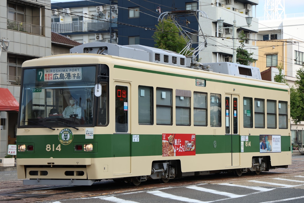 広島電鉄 千田車庫 800形 814