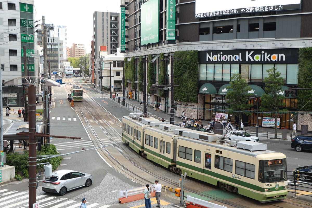広島電鉄 荒手車庫 3900形 3906