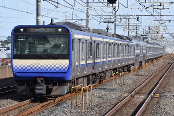 JR東日本E235系クラF-14編成を船橋～市川間で撮影した画像