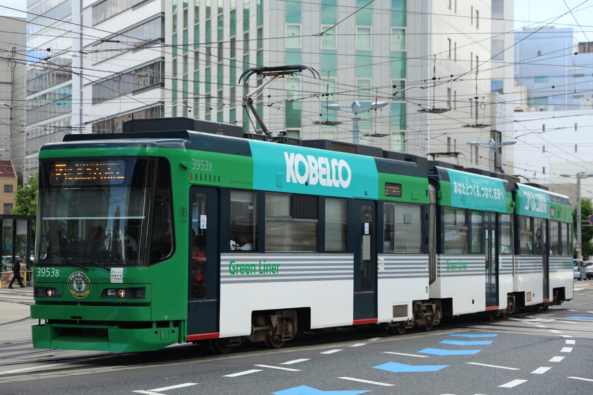 広島電鉄 荒手車庫 3950形 3953