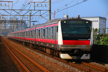 JR東日本E233系ケヨ504編成を市川塩浜駅で撮影した画像
