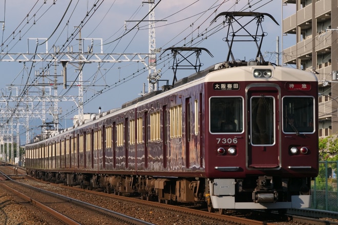 正雀車庫7300系7306Fを茨木市～南茨木間で撮影した写真