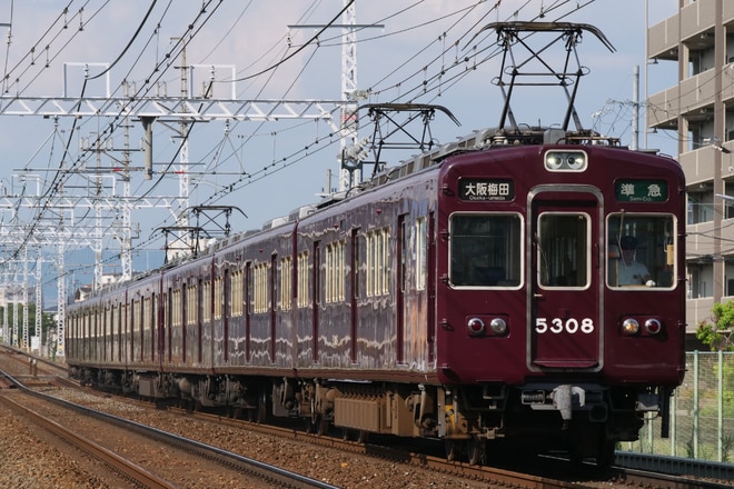 正雀車庫5300系5308Fを茨木市～南茨木間で撮影した写真