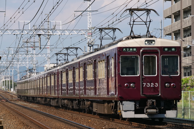 正雀車庫7300系7323Fを茨木市～南茨木間で撮影した写真