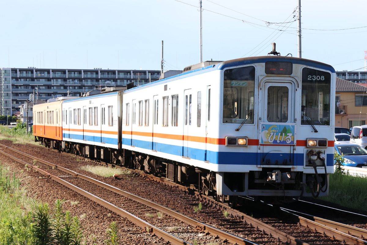 関東鉄道 水海道車両基地 キハ2300形 キハ2307+キハ2308
