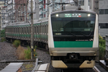 JR東日本E233系ハエ124編成を恵比寿駅で撮影した画像