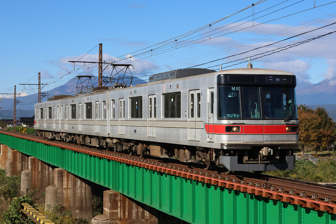 須坂車両工場3000系M2編成を信濃竹原～夜間瀬間で撮影した写真