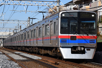 京成電鉄3700形3848Fを船橋競馬場～谷津間で撮影した画像