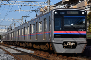 京成電鉄3000形3007Fを船橋競馬場～谷津間で撮影した画像