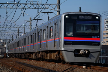 京成電鉄N800形N818編成を松戸～上本郷間で撮影した画像