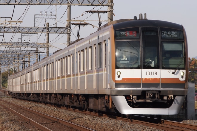 和光検車区10000系10118Fを川越市～霞ヶ関間で撮影した写真