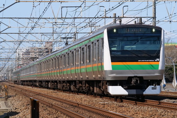 JR東日本E233系ヤマU224編成を藤沢～辻堂間で撮影した画像