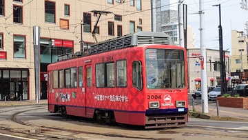 函館市企業局交通部 3000形 松風町～函館駅前間付近