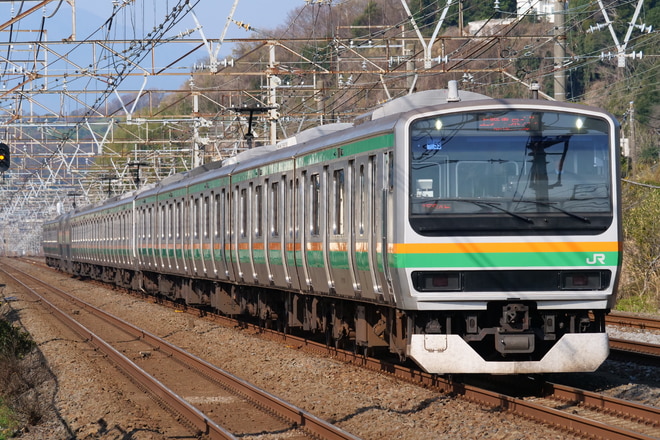 小山車両センターE231系ヤマU55編成を大磯～二宮間で撮影した写真