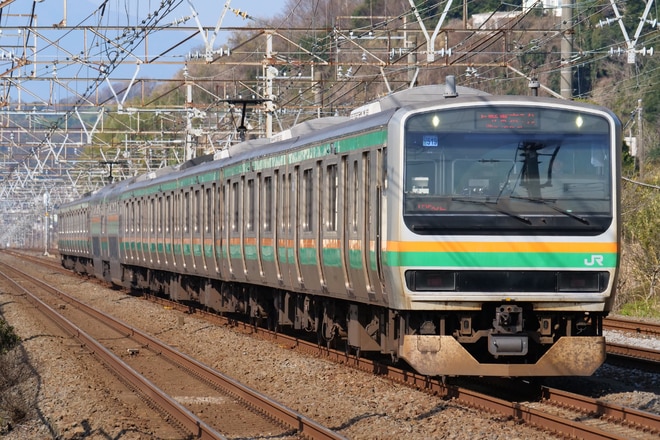 小山車両センターE231系ヤマU519編成を大磯～二宮間で撮影した写真