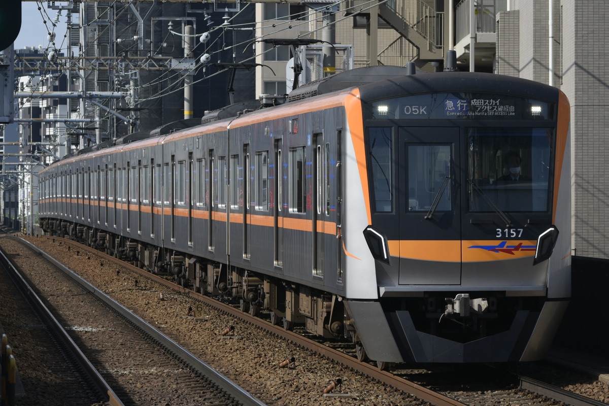 京成電鉄 宗吾車両基地 3100形 3157編成