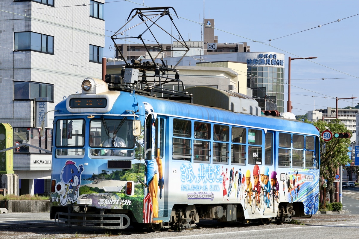 とさでん交通 桟橋車庫 600形 614