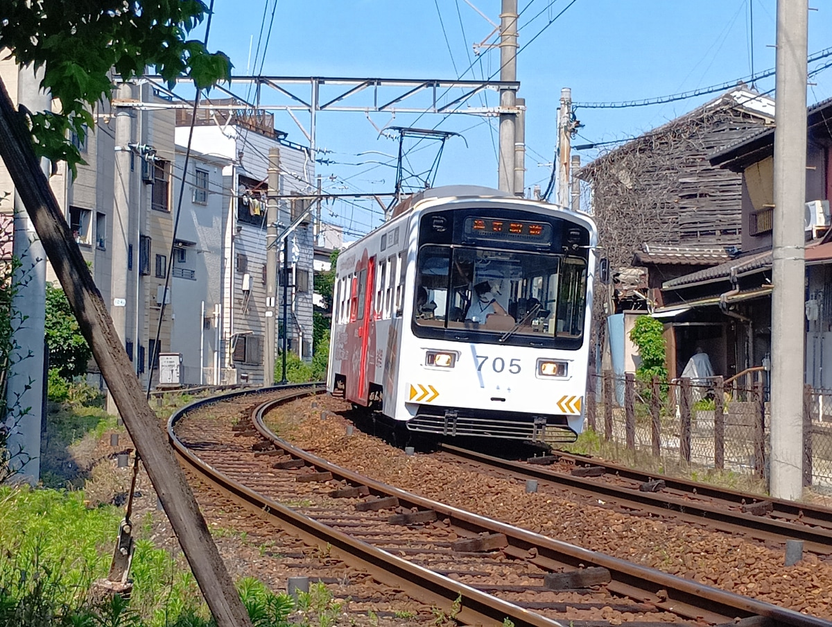 阪堺電気軌道 我孫子道車庫 モ701 モ705