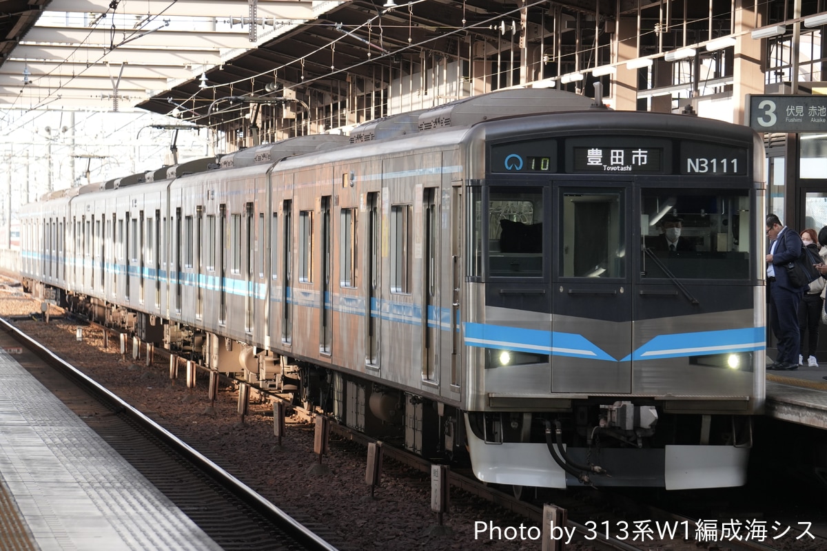 名古屋市交通局 日進工場 N3000形 N3111H