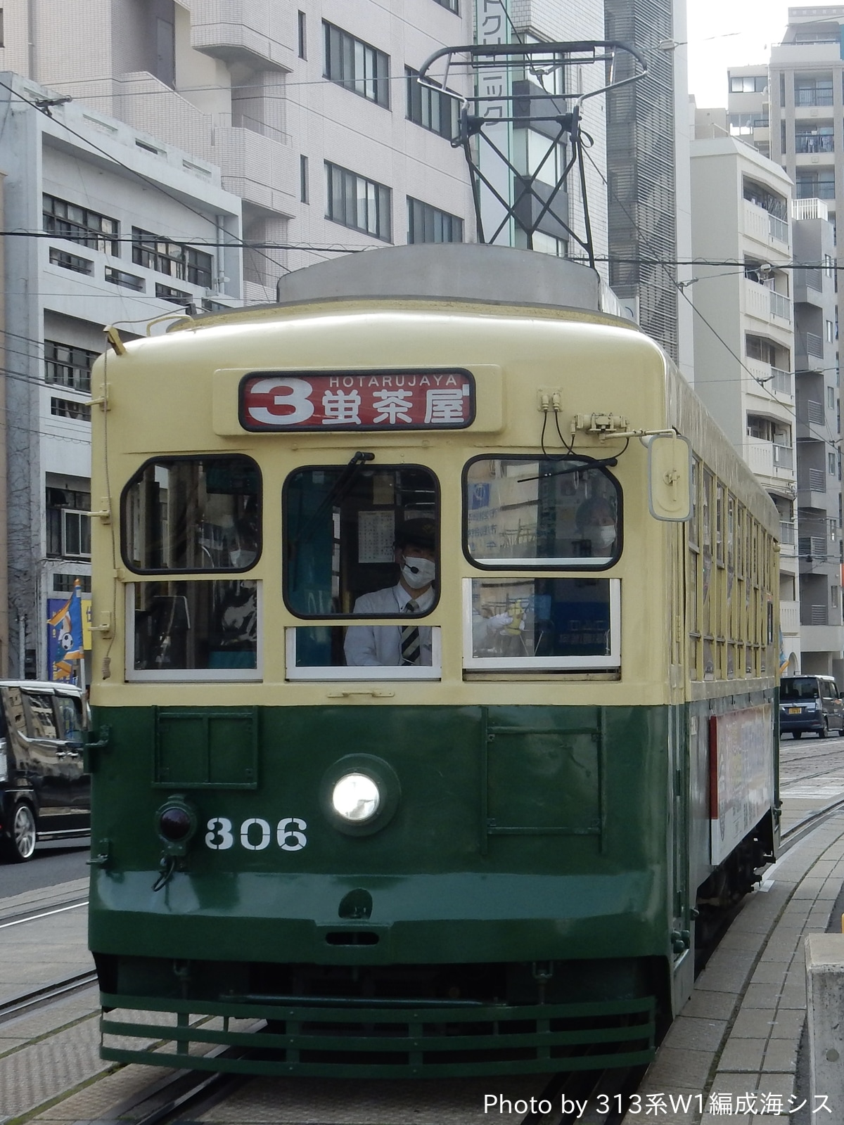 長崎電気軌道 浦上車庫 300形 306