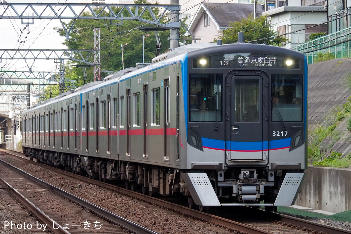 京成電鉄 宗吾車両基地 3200形 3216F+3218-3217