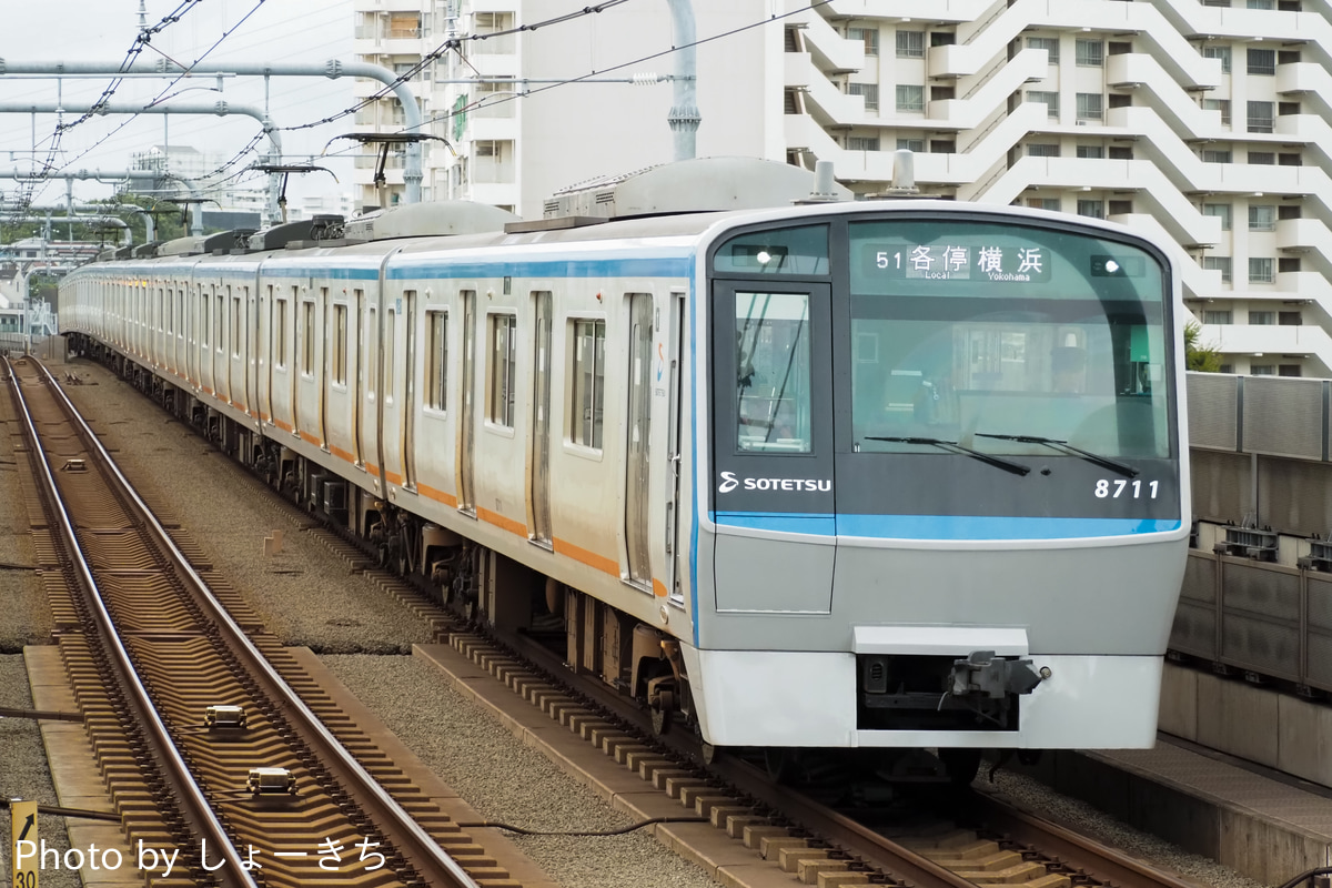 相模鉄道 かしわ台車両センター 8000系 8711×10