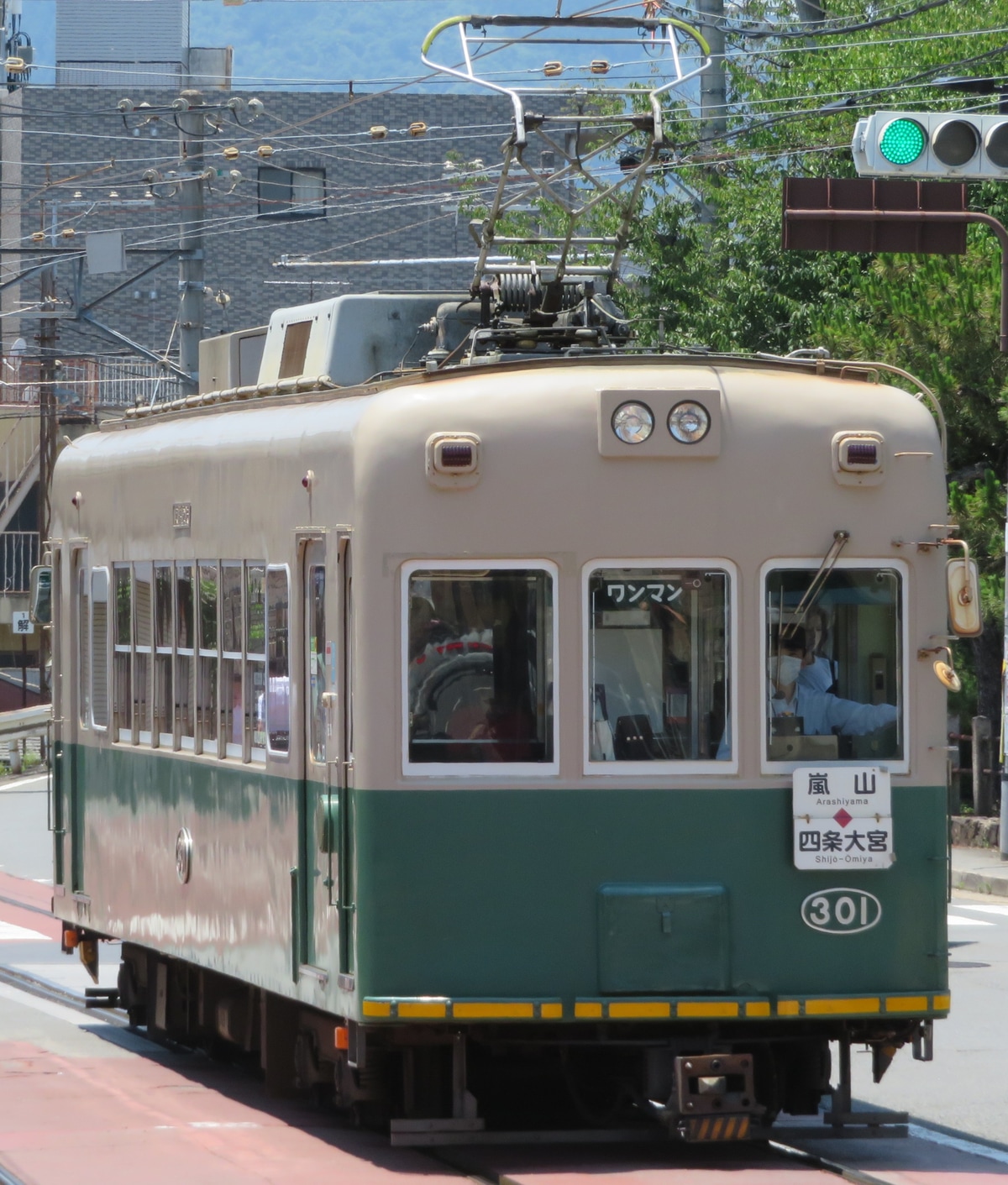 京福電気鉄道 西院車庫 モボ301形 モボ301